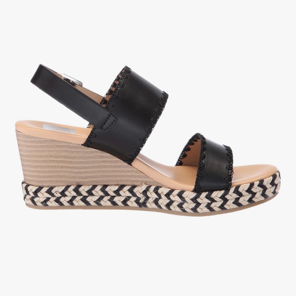 NWT DOLCE VITA Wedge Heel Strap Sandals in Black Sz 9.5